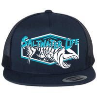 Saltwater Life Fish Skeleton Logo Flatbill Hat