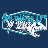 Saltwater Life Fish Skeleton Logo Flatbill Hat
