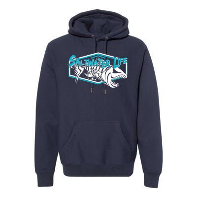 Saltwater Life Fish Skeleton Logo Premium Hoodie