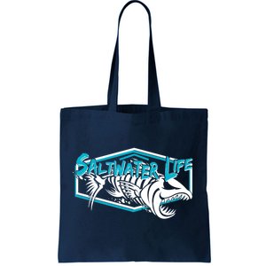 Saltwater Life Fish Skeleton Logo Tote Bag