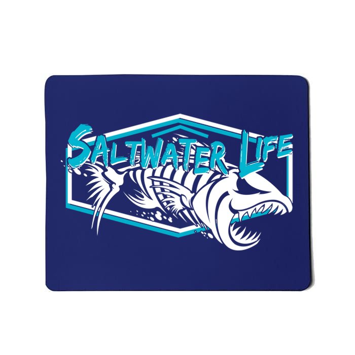 Saltwater Life Fish Skeleton Logo Mousepad