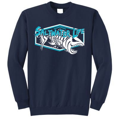 Saltwater Life Fish Skeleton Logo Tall Sweatshirt