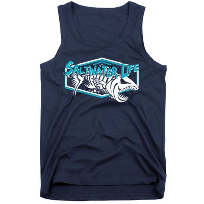 Saltwater Life Fish Skeleton Logo Tank Top