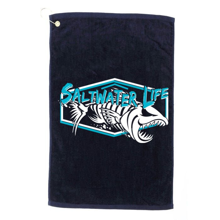 Saltwater Life Fish Skeleton Logo Platinum Collection Golf Towel