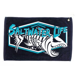 Saltwater Life Fish Skeleton Logo Grommeted Golf Towel