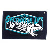 Saltwater Life Fish Skeleton Logo Grommeted Golf Towel