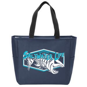 Saltwater Life Fish Skeleton Logo Zip Tote Bag