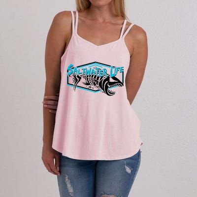 Saltwater Life Fish Skeleton Logo Women's Strappy Tank