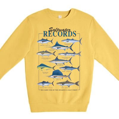 Saltwater Records Fish Of The Atlantic & Gulf Coast sailfish Premium Crewneck Sweatshirt