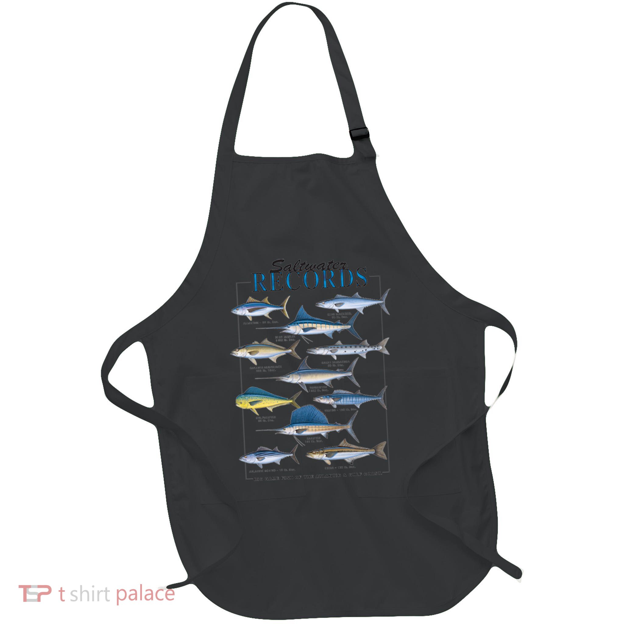 Saltwater Records Fish Of The Atlantic & Gulf Coast sailfish Full-Length Apron With Pockets