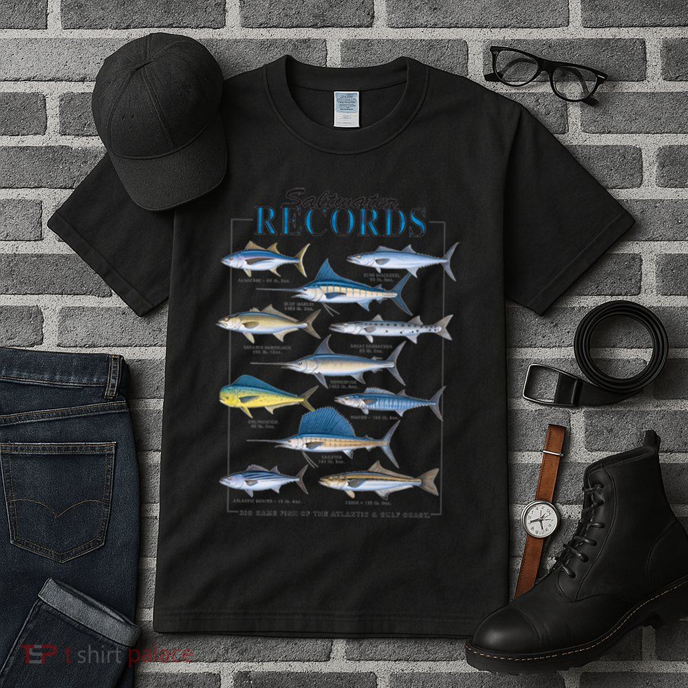 Saltwater Records Fish Of The Atlantic & Gulf Coast sailfish Tall T-Shirt