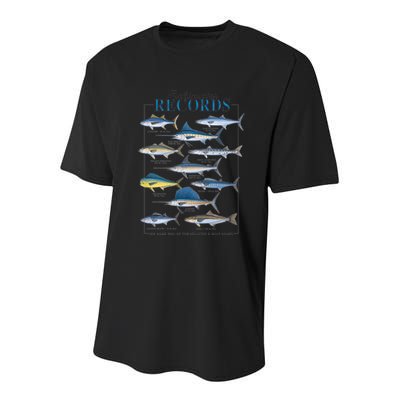 Saltwater Records Fish Of The Atlantic & Gulf Coast sailfish Youth Performance Sprint T-Shirt