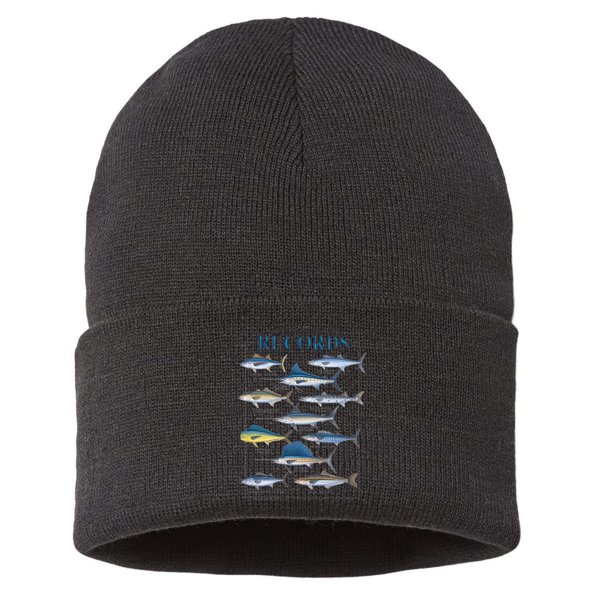 Saltwater Records Fish Of The Atlantic & Gulf Coast sailfish Sustainable Knit Beanie