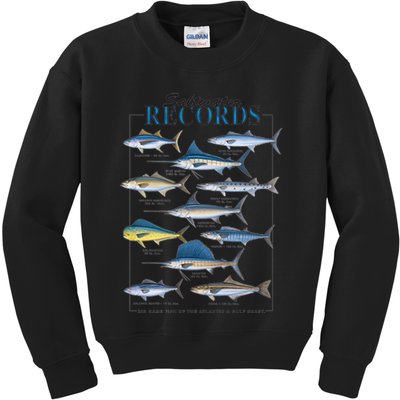 Saltwater Records Fish Of The Atlantic & Gulf Coast sailfish Kids Sweatshirt