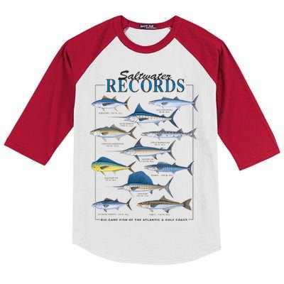 Saltwater Records Fish Of The Atlantic & Gulf Coast sailfish Kids Colorblock Raglan Jersey