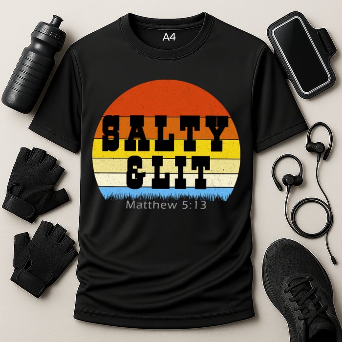SALTY AND LIT  Cooling Performance Crew T-Shirt