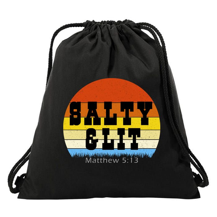 SALTY AND LIT  Drawstring Bag
