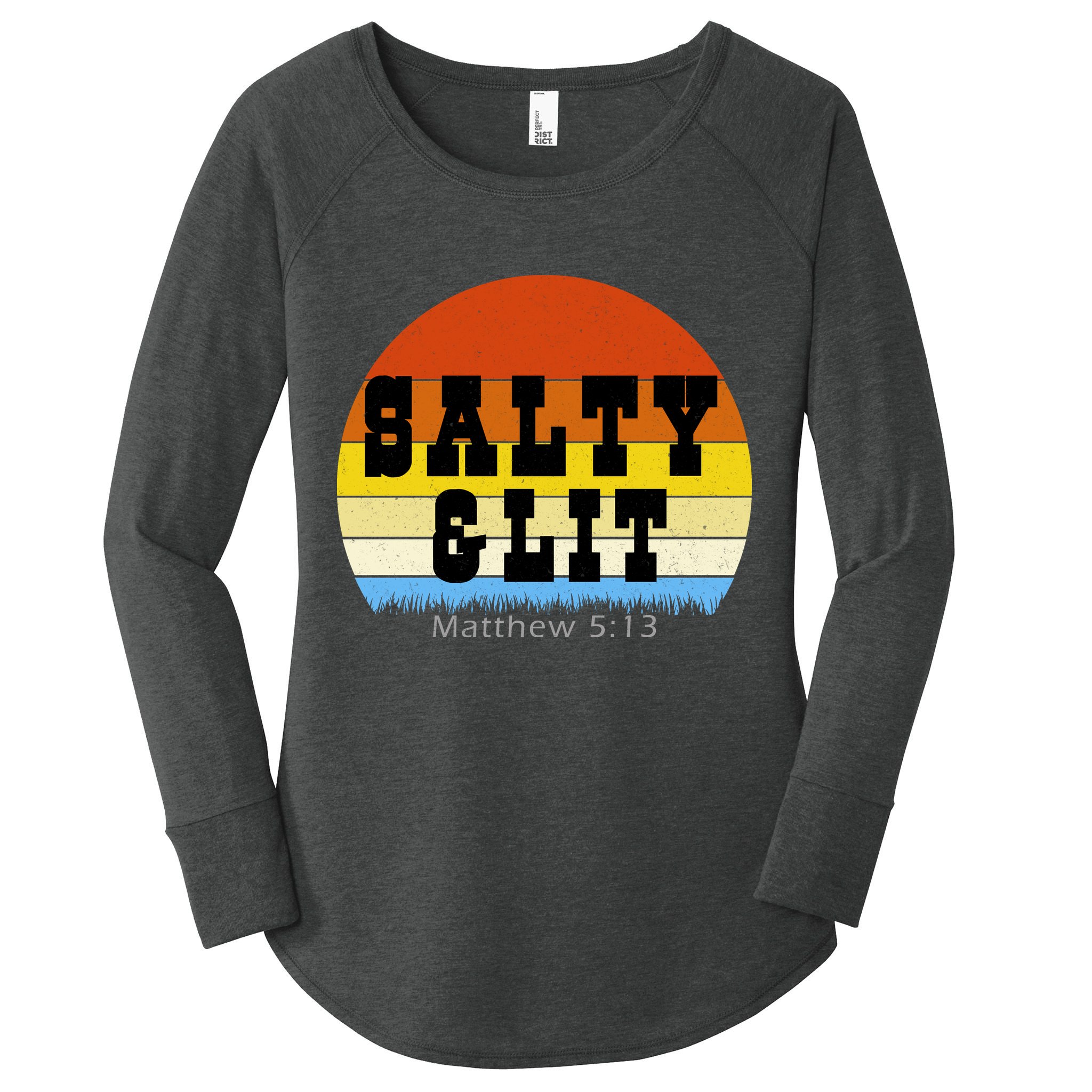 SALTY AND LIT  Women's Perfect Tri Tunic Long Sleeve Shirt