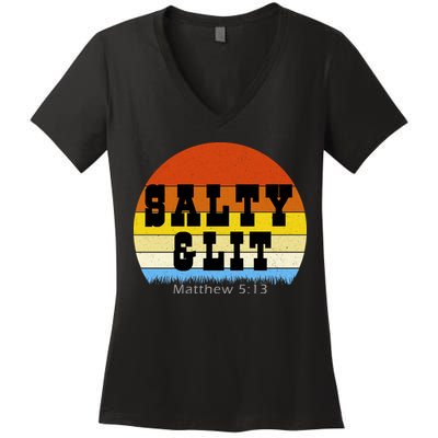 SALTY AND LIT  Women's V-Neck T-Shirt