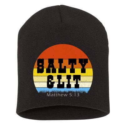 SALTY AND LIT  Short Acrylic Beanie