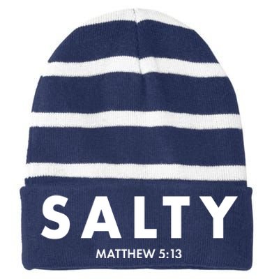 Salty Matttew 5:13 Striped Beanie with Solid Band