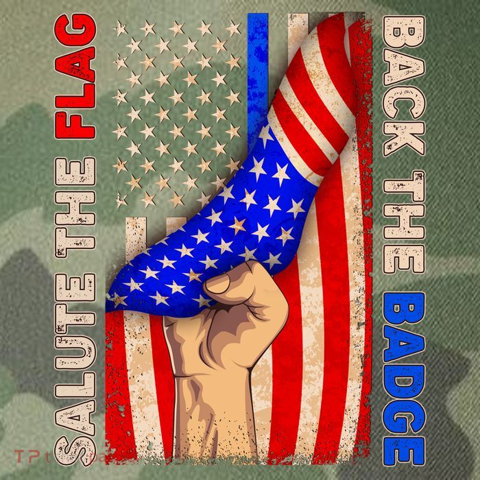 Salute The Flag Back The Badge American Thin Blue Line Legacy Tie Dye Trucker Hat