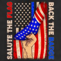 Salute The Flag Back The Badge American Thin Blue Line Cool Comfort Performance Bucket Hat