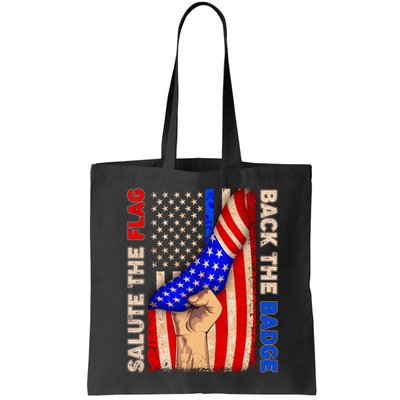 Salute The Flag Back The Badge American Thin Blue Line Bag