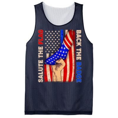 Salute The Flag Back The Badge American Thin Blue Line Mesh Reversible Basketball Jersey Tank