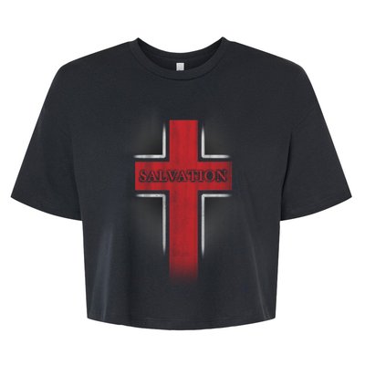 Salvation Christian Cross Bella+Canvas Jersey Crop Tee