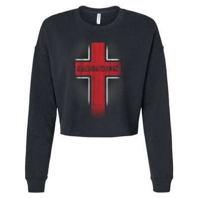 Salvation Christian Cross Cropped Pullover Crew