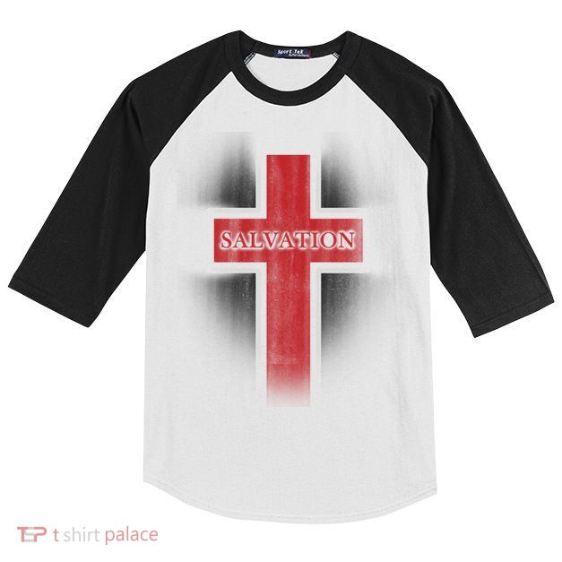 Salvation Christian Cross Kids Colorblock Raglan Jersey