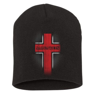 Salvation Christian Cross Short Acrylic Beanie