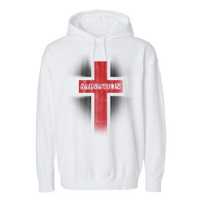 Salvation Christian Cross Garment-Dyed Fleece Hoodie