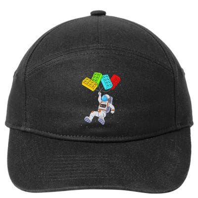Space Astronaut Master Builder Building Blocks 7-Panel Snapback Hat