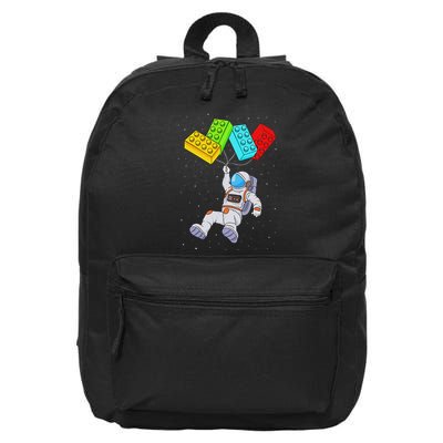 Space Astronaut Master Builder Building Blocks 16 in Basic Backpack