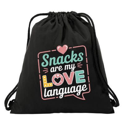 Snacks Are My Love Language Valentine Day Drawstring Bag