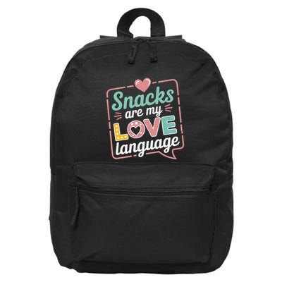 Snacks Are My Love Language Valentine Day 16 in Basic Backpack