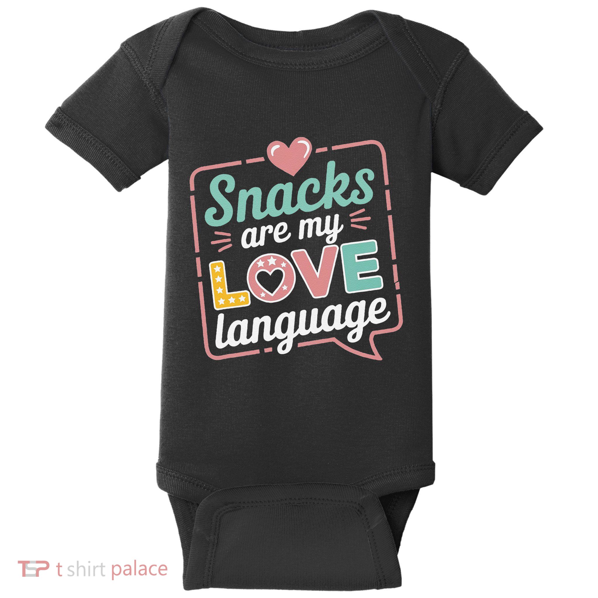 Snacks Are My Love Language Valentine Day Baby Bodysuit