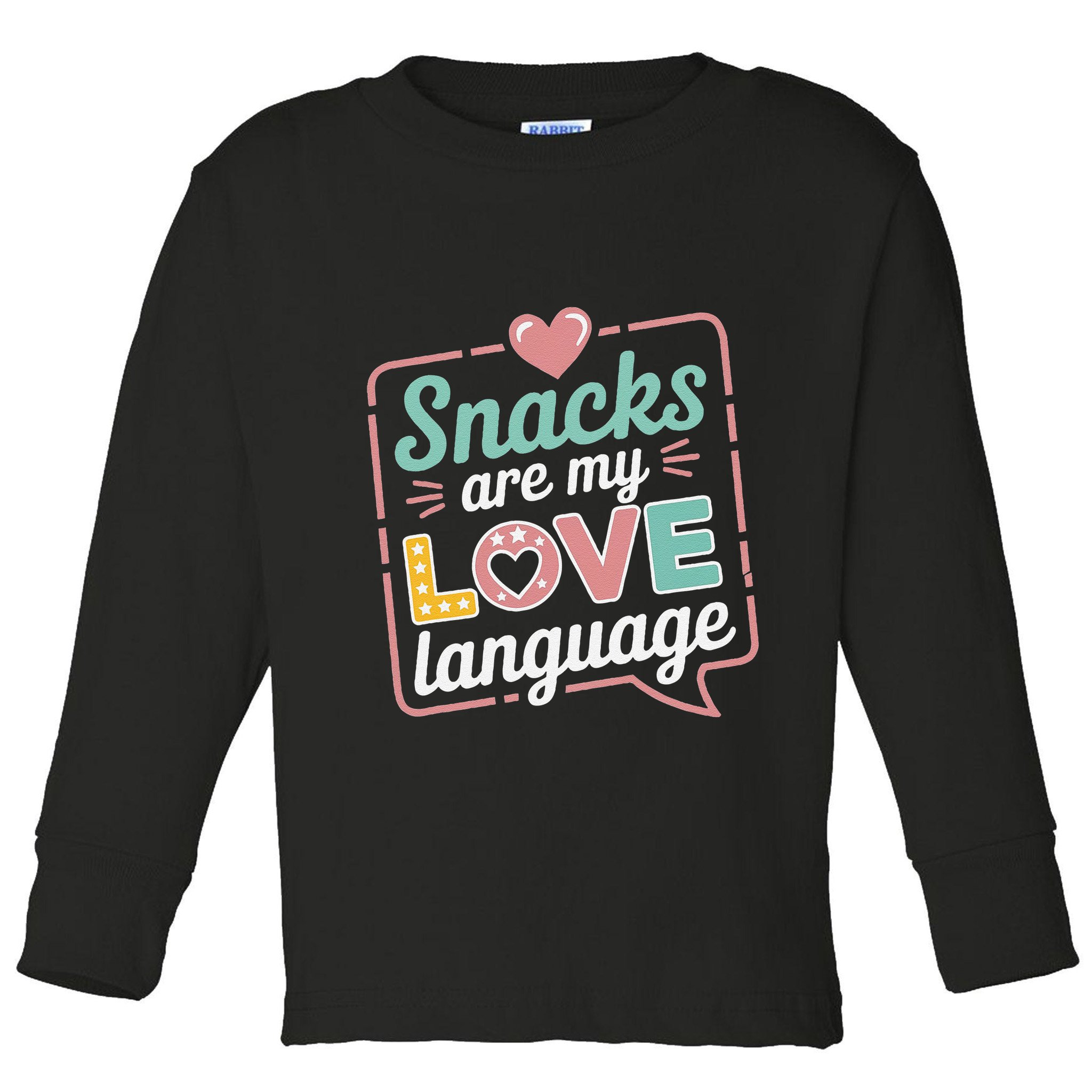Snacks Are My Love Language Valentine Day Toddler Long Sleeve Shirt
