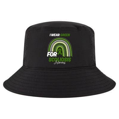 Scoliosis Awareness Month Green Ribbon Rainbow Cool Comfort Performance Bucket Hat