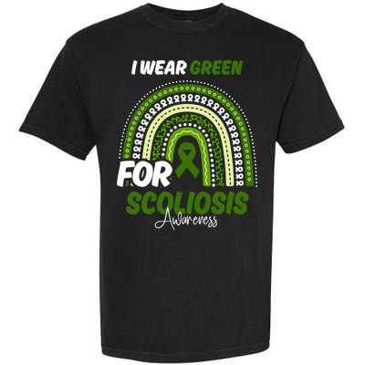 Scoliosis Awareness Month Green Ribbon Rainbow Garment-Dyed Heavyweight T-Shirt