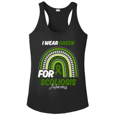 Scoliosis Awareness Month Green Ribbon Rainbow Ladies PosiCharge Competitor Racerback Tank