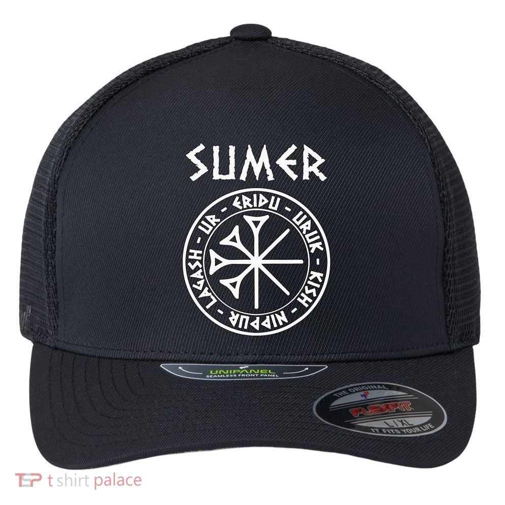 Sumer Ancient Mesopotamia Sumerian Cities Flexfit Unipanel Trucker Cap
