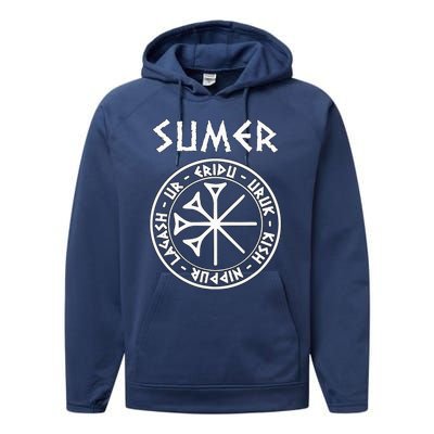 Sumer Ancient Mesopotamia Sumerian Cities Performance Fleece Hoodie