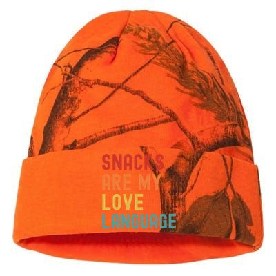 Snacks Are My Love Language Retro Groovy Funny Saying Food Kati Licensed 12" Camo Beanie