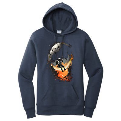 Space Astronaut Moon Star Space Astronomy Gift Women's Pullover Hoodie