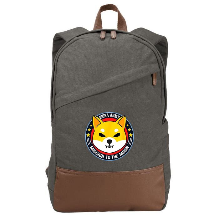 Shiba Army Mission To The Moon Cotton Canvas Backpack