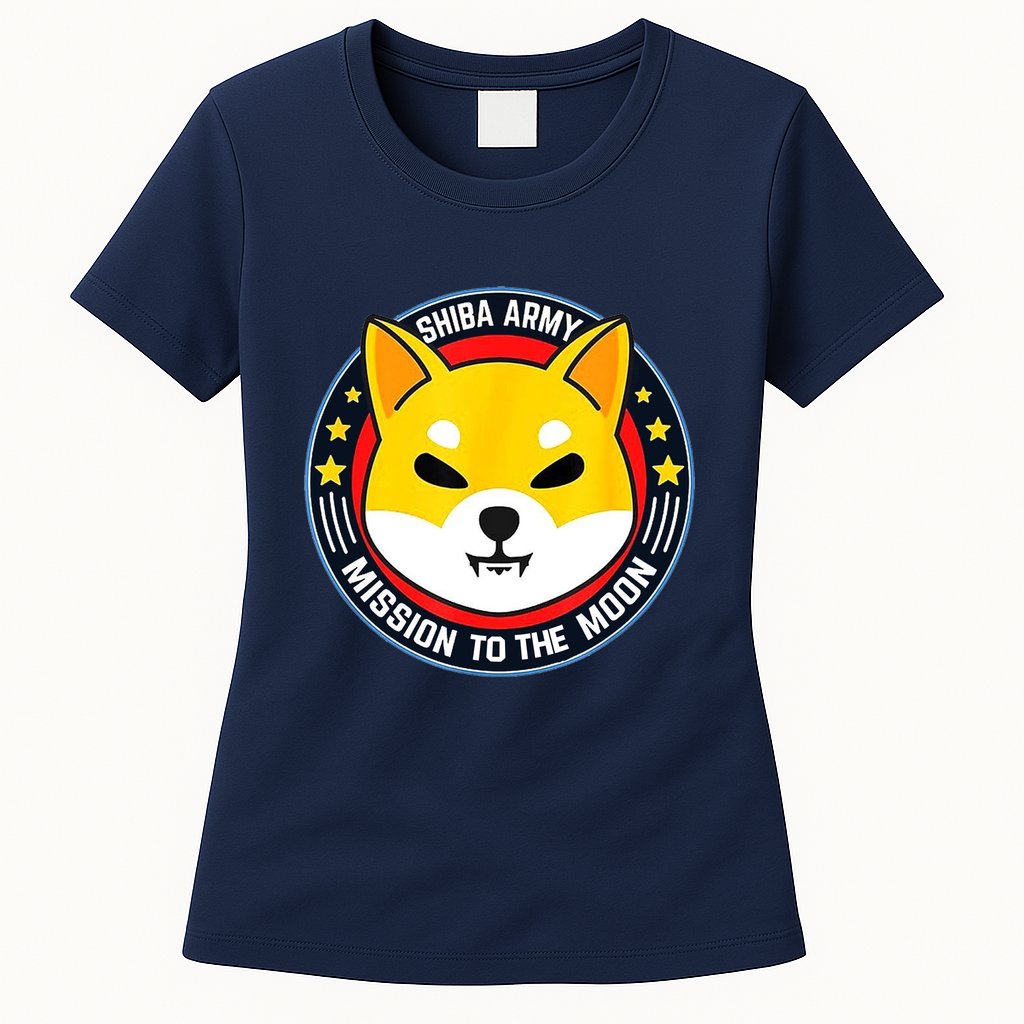 Shiba Army Mission To The Moon Womens T-Shirt