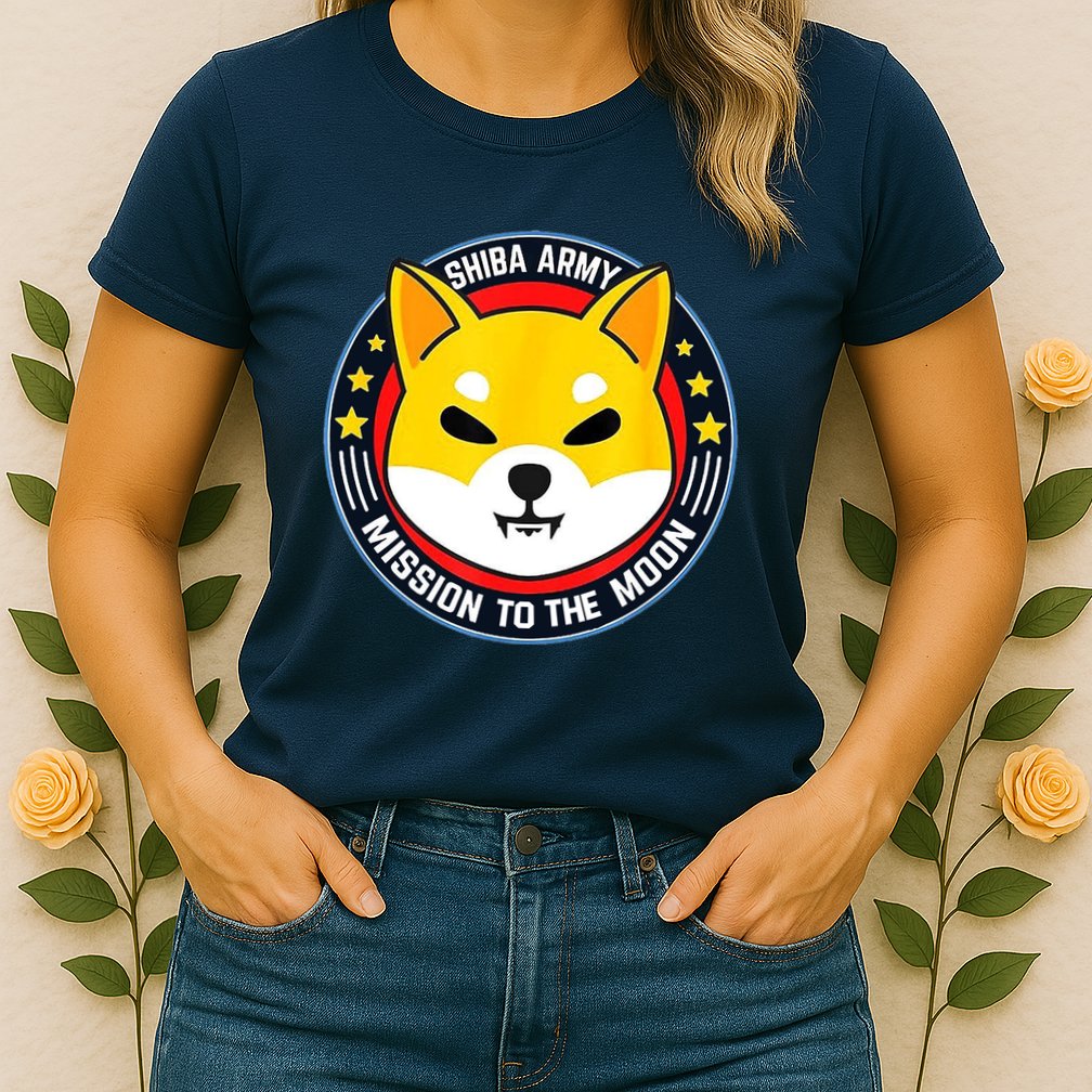 Shiba Army Mission To The Moon Womens T-Shirt